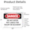 Signmission Do Not Enter Not Liable For Injury Or Accident Danger Sign, Vinyl Decal, 10in W x 7in L, 2PK OS-2PACK-DS-D-710-L-2543 - alternate 6